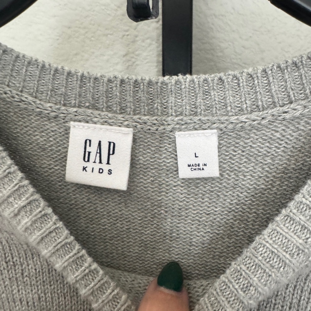 GAP Gray Sweater with Camouflage Lightning Bolt - Picture 2 of 4